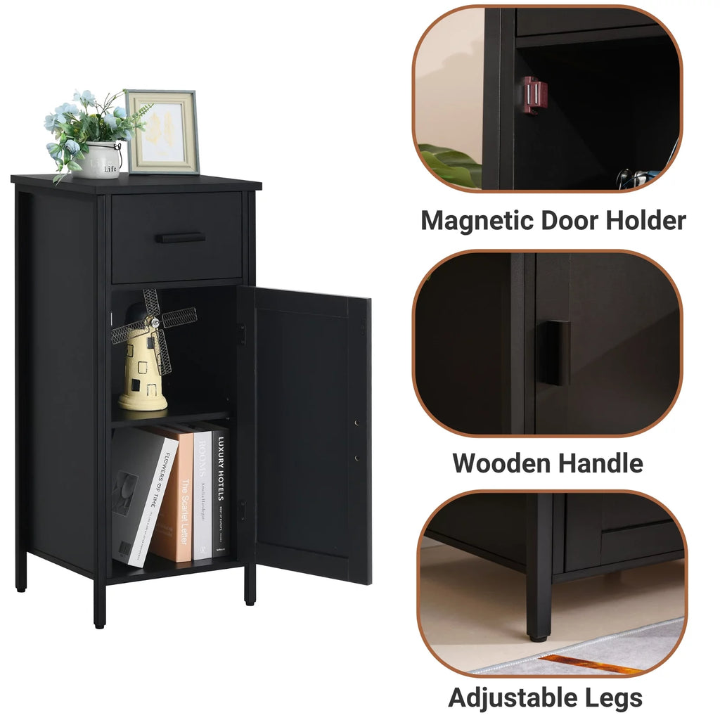 Rustic Brown 1 Door 1 Drawer Cabinet with 2 Shelves L85680