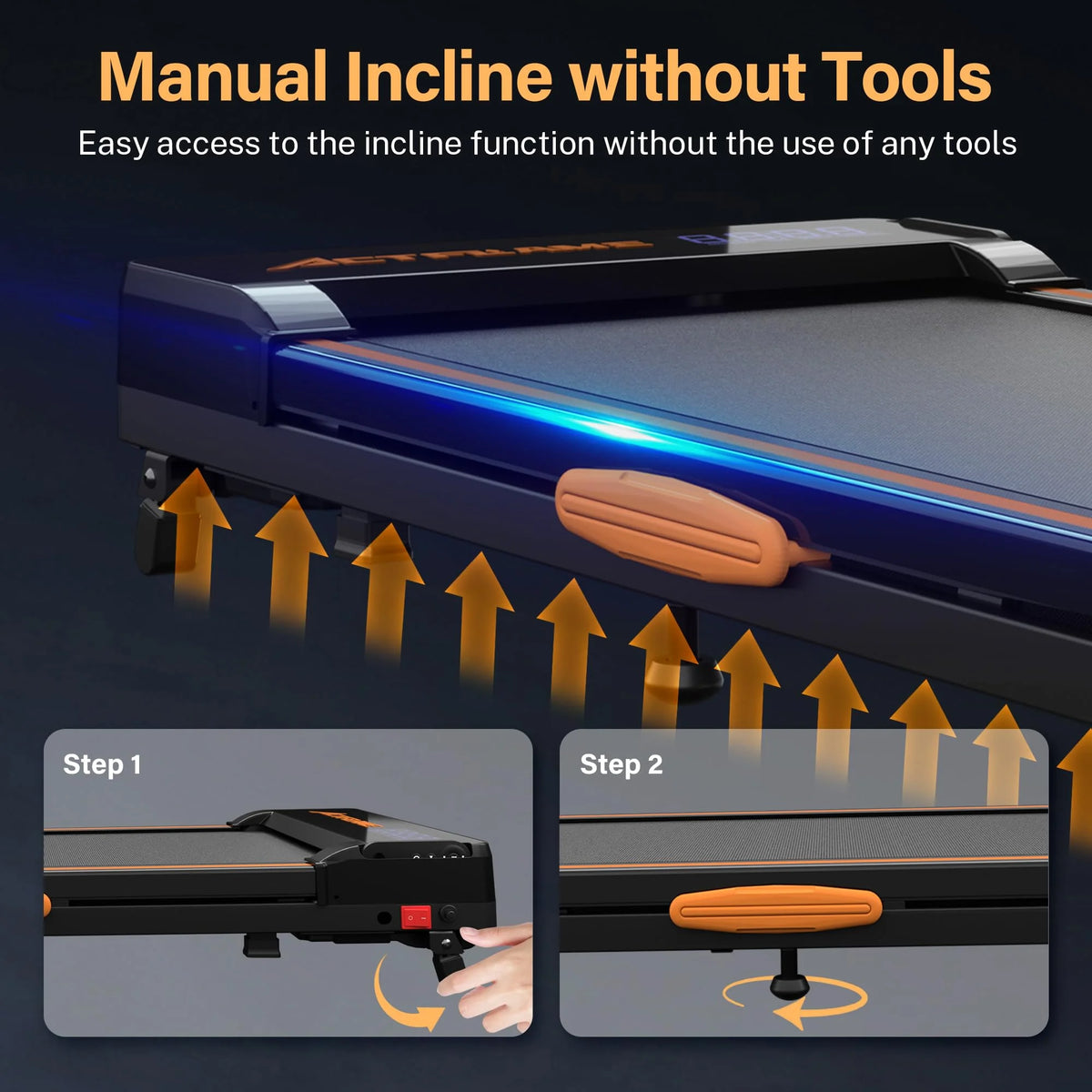 Incline Walking Pad Treadmill with LED Display and Remote Control, Black V906