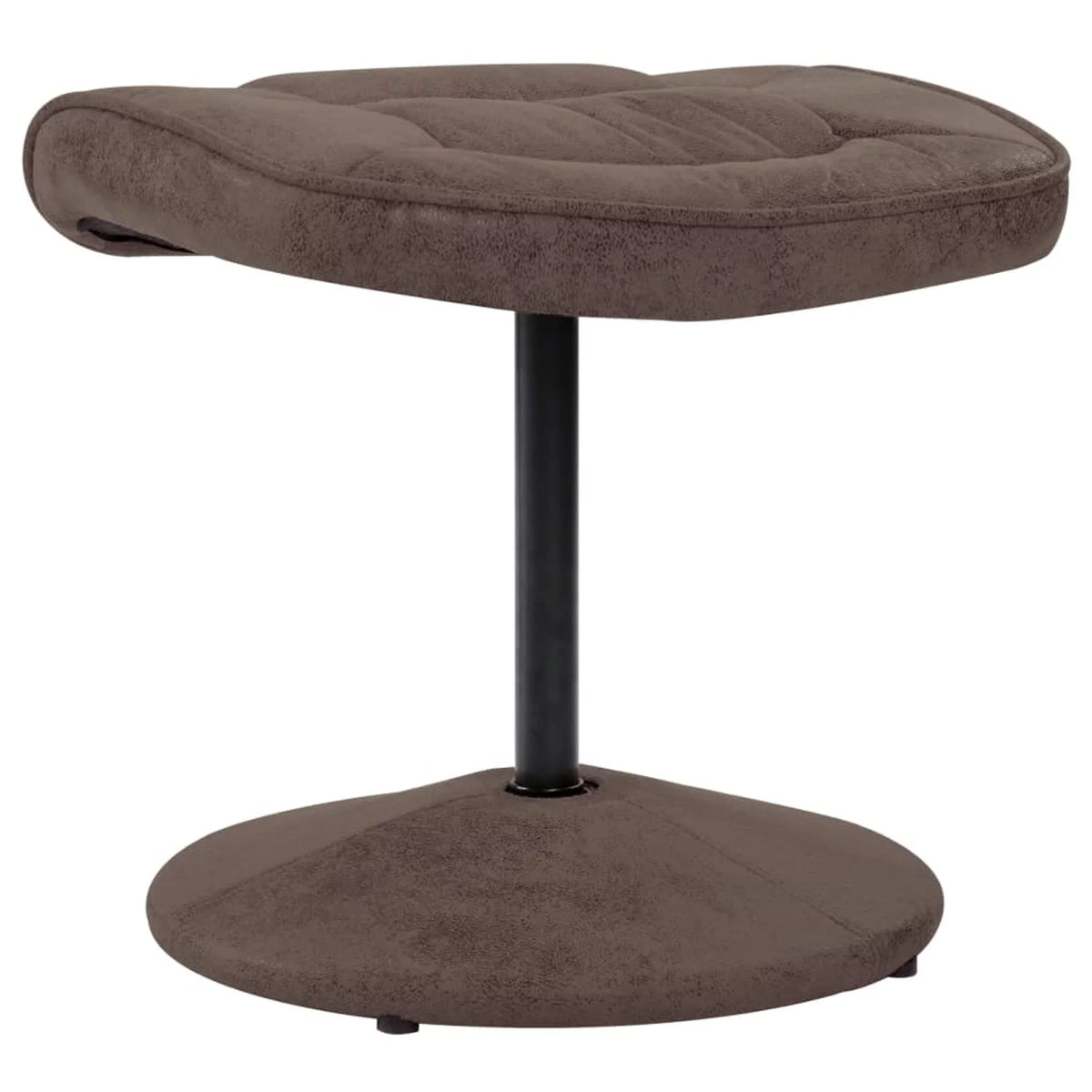 Brown Faux Suede Leather Swivel Recliner with Ottoman J343283