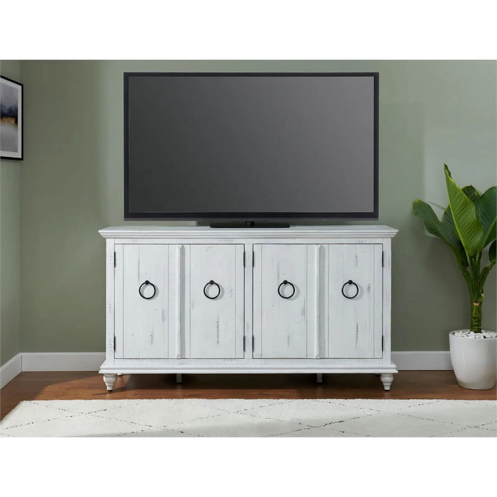 White Solid Wood 65" TV Stand I7971