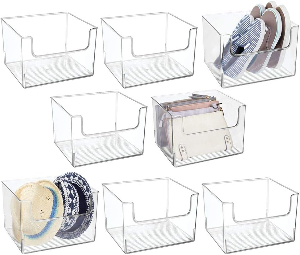 Clear Plastic Storage Basket Bin 8 Pack I73077