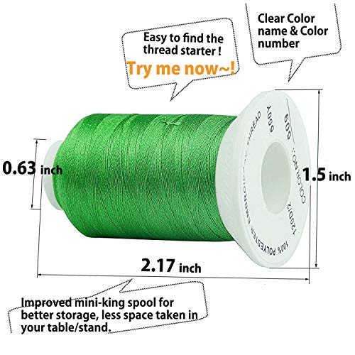 63 Colors Polyester Embroidery Machine Thread Kit 40 Weight M298380