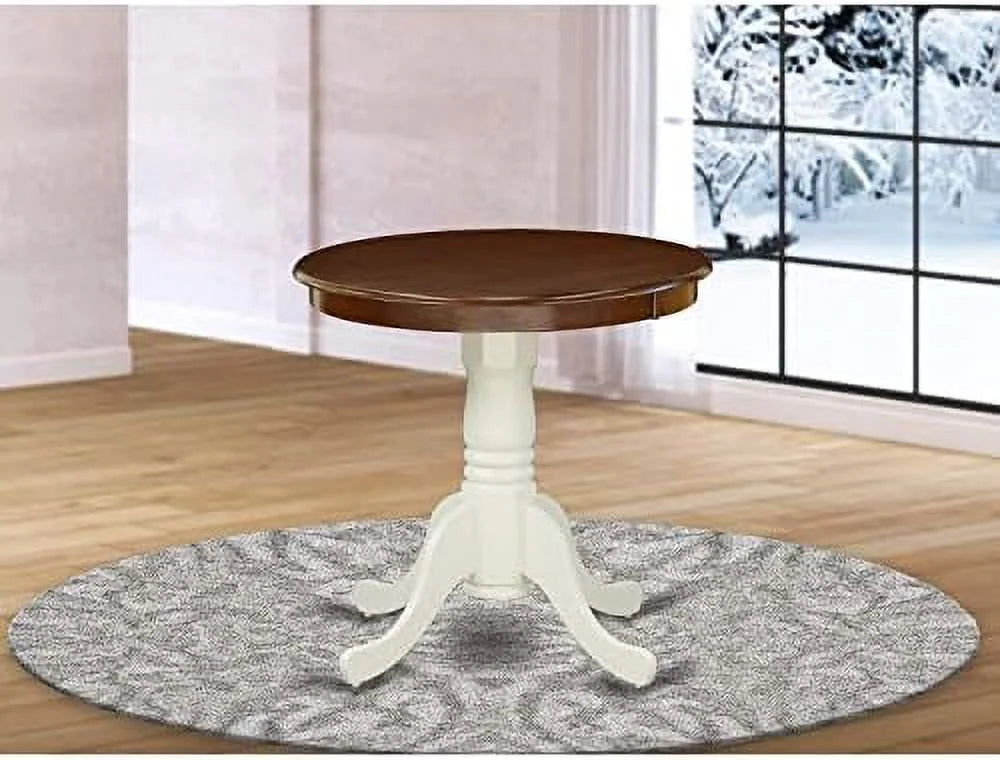 Round Solid Wood Dining Table with Pedestal Base 30x30 Inch U364