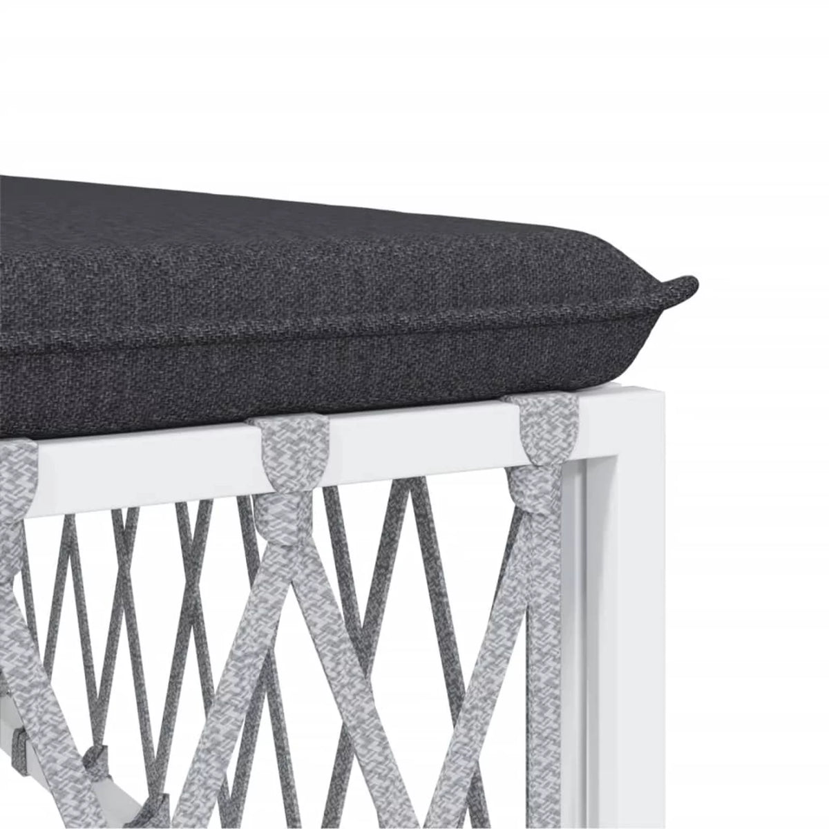 6 Piece Patio Set with Cushions White Steel T4003