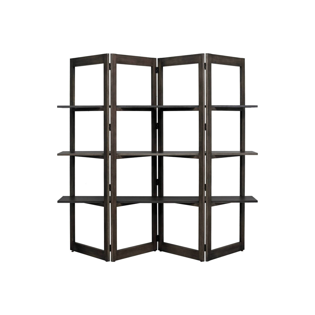 Dark Brown Solid Wood Bookcase Room Divider E834