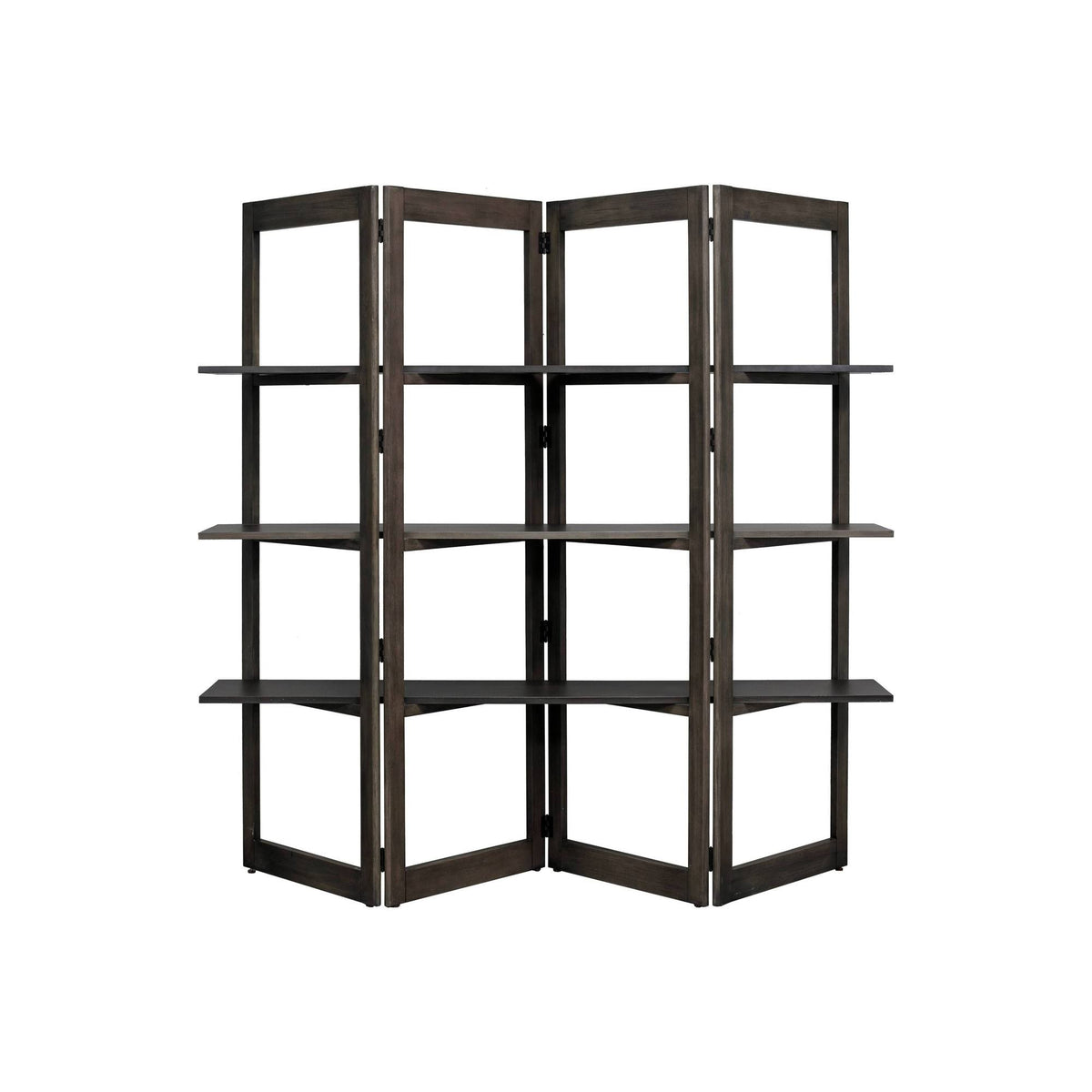 Dark Brown Solid Wood Bookcase Room Divider E834