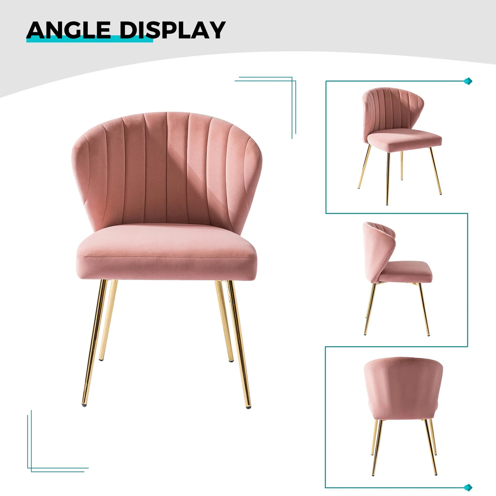 Pink Velvet Upholstered Accent Side Chair S7015