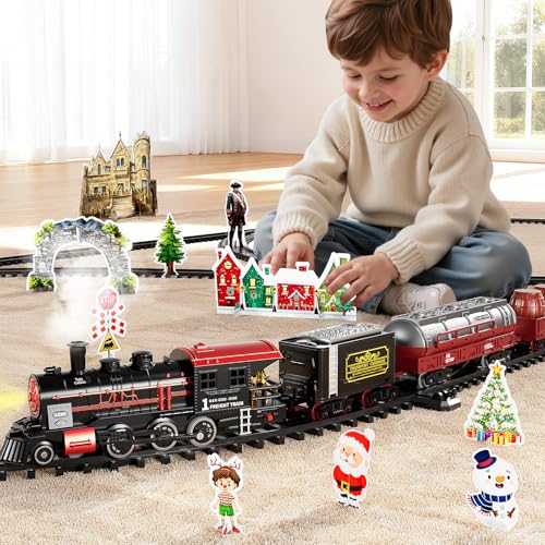 Electric Alloy Train Toy with Sound, Lights and Smoke N129