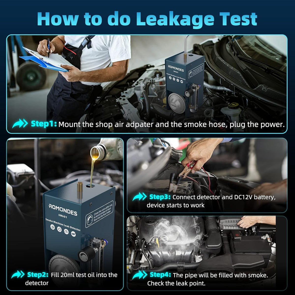 Automotive EVAP Smoke Machine Leak Detector Vacuum Leak Tester H1751