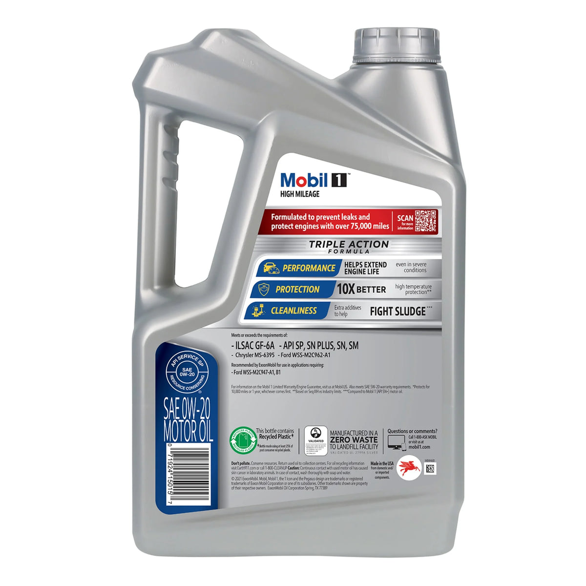 High Mileage Full Synthetic Motor Oil 0W-20, 5 Quart I8521