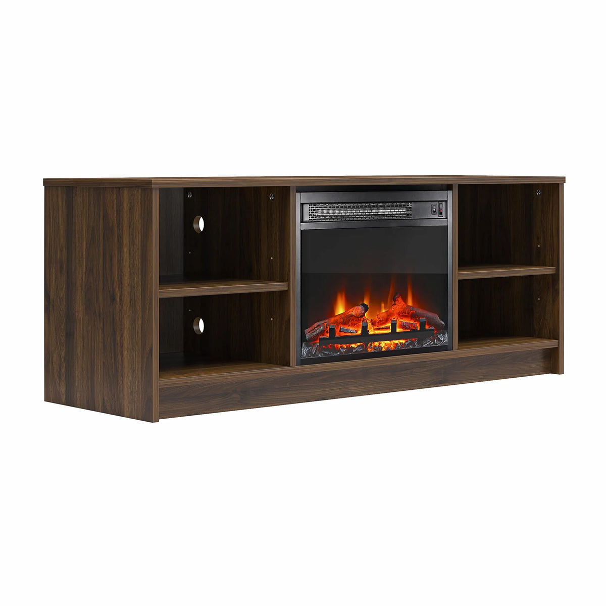 Black Oak Fireplace TV Stand Q53324