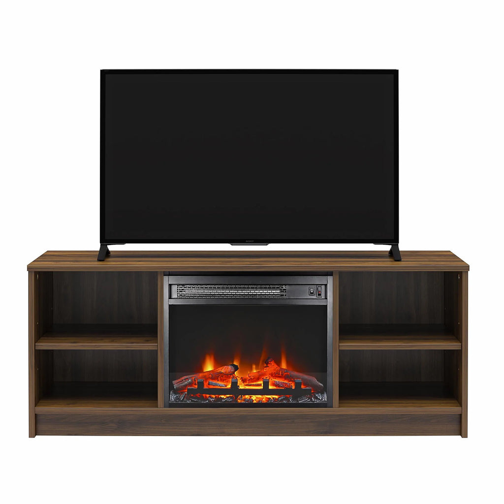 Black Oak Fireplace TV Stand Q53324