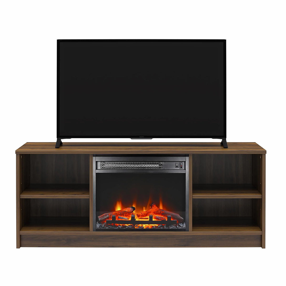 Black Oak Fireplace TV Stand Q53324