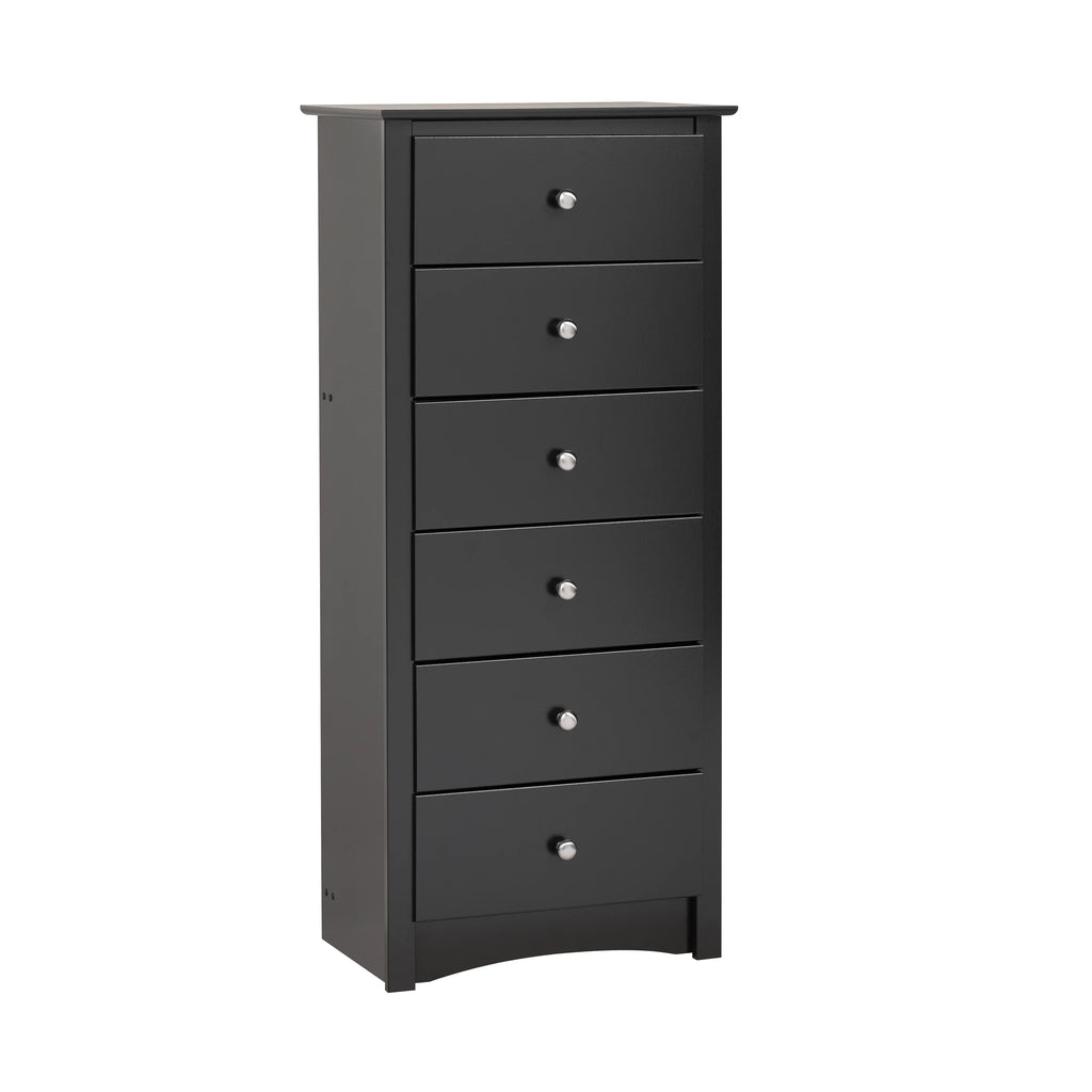 Black 6 Drawer Wooden Dresser K1948