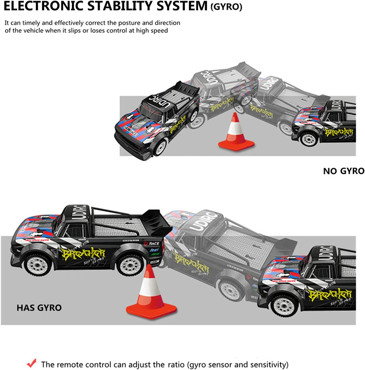 1:16 Scale 2.4GHz Remote Control RC Drift Car 4WD RTR K76987