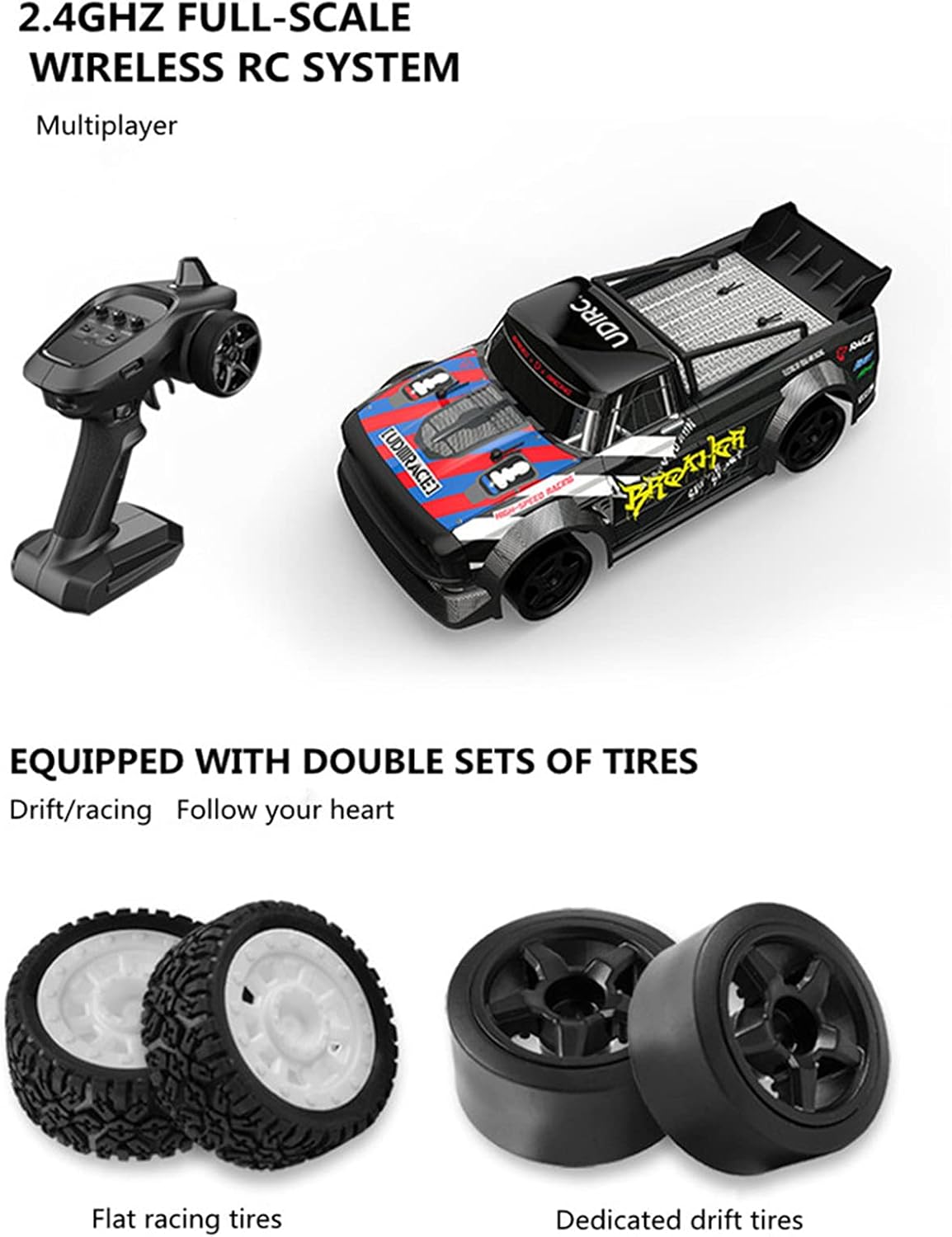 1:16 Scale 2.4GHz Remote Control RC Drift Car 4WD RTR K76987
