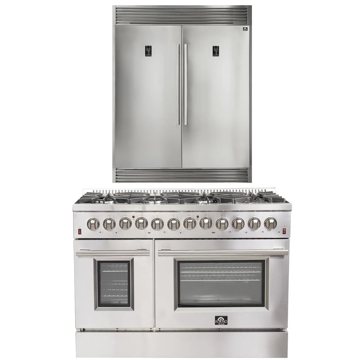 48 Gas Burner Electric Oven Range and 60 Refrigerator S149409