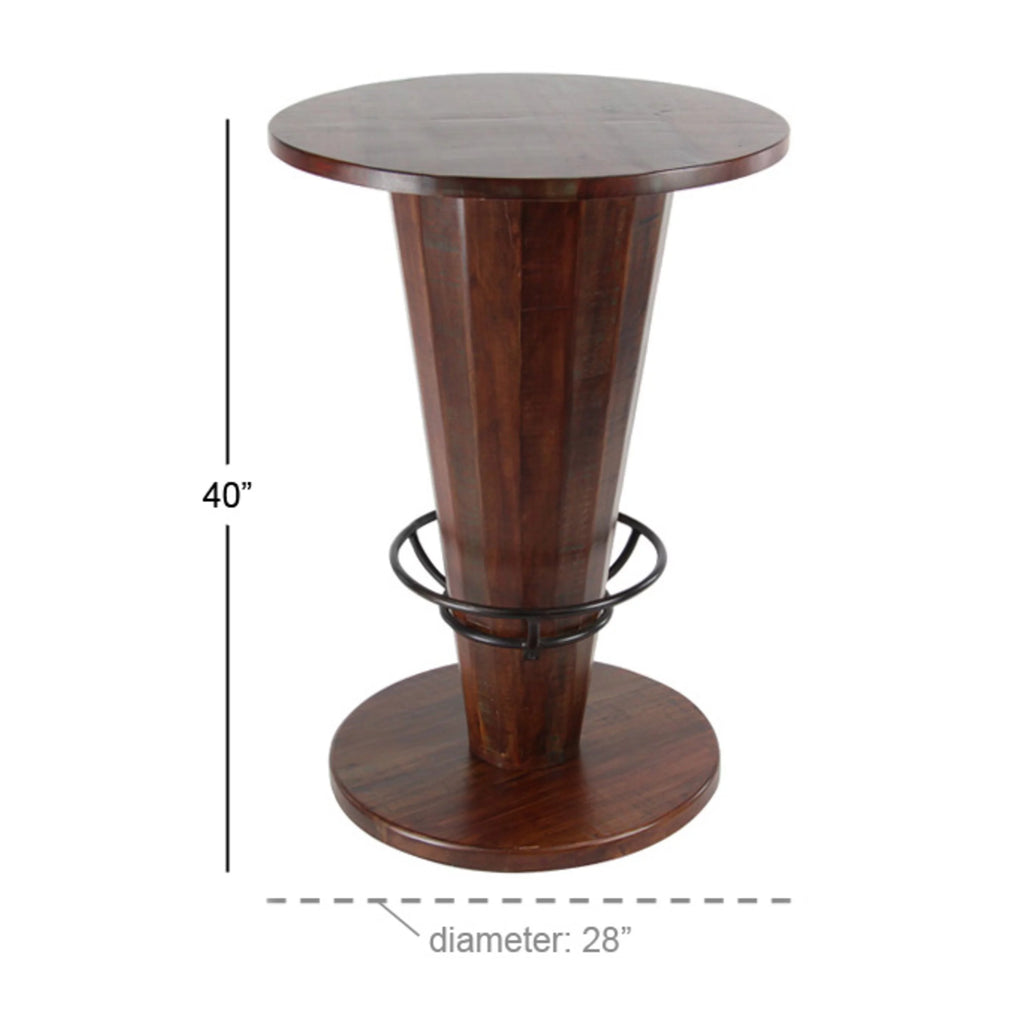 28" x 40" Brown Wood Bar Height Dining Table with Foot Rest B10129