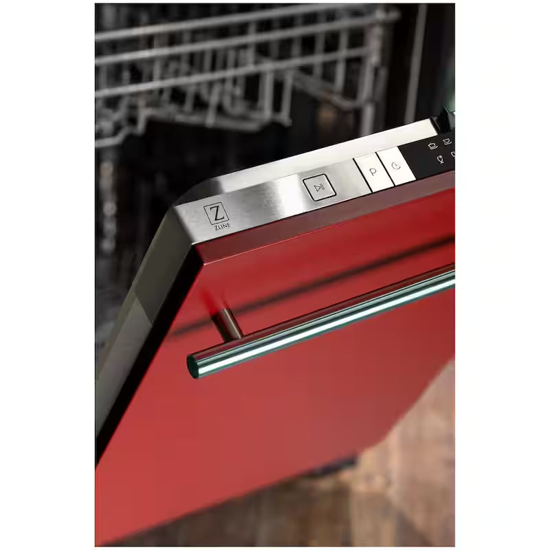 24 in. Compact Dishwasher with 2 Racks in Red Matte W51956