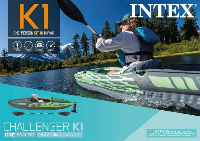 Inflatable Single Person Kayak Set with Pump S24224