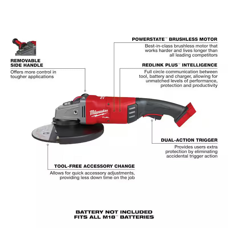 18V Lithium-Ion Brushless Cordless Angle Grinder H2224