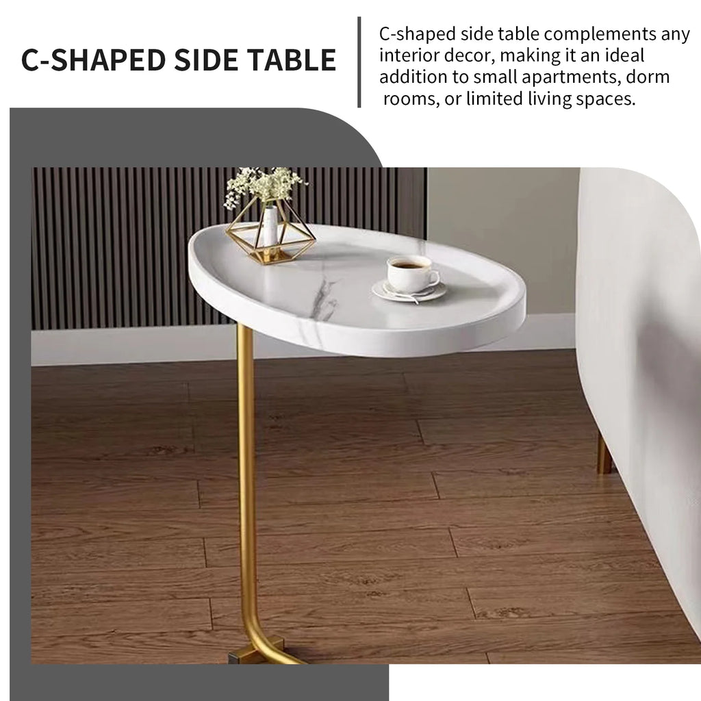 C-Shaped Side Table Set of 2 Metal Frame K898