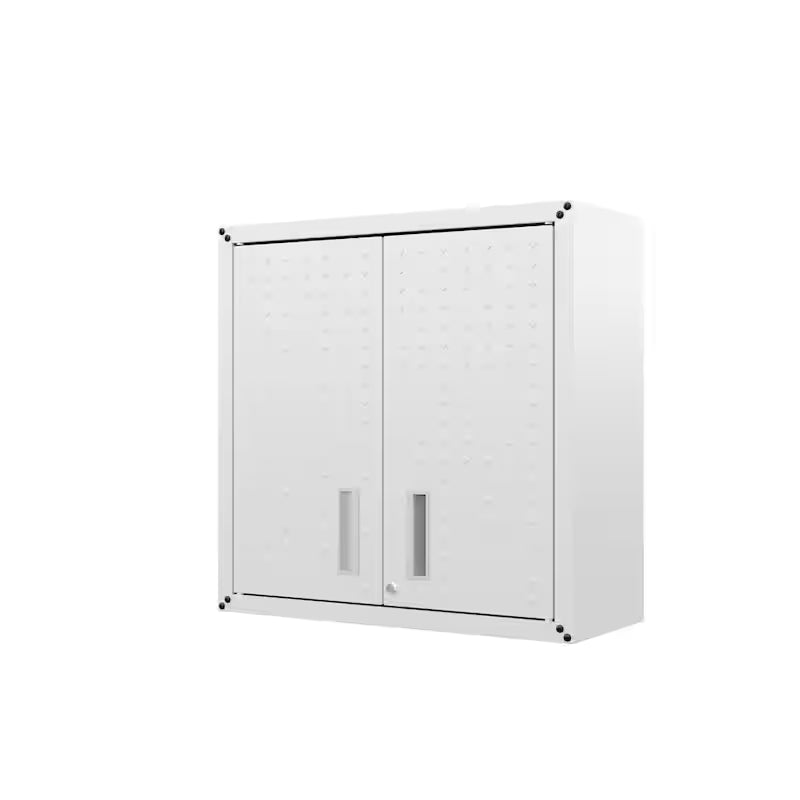 30 in. 2-Shelf Wall Mount Metal Garage Cabinet in White R556