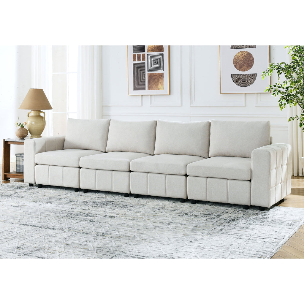 Upholstered Modular Sofa 4-Seater T3785