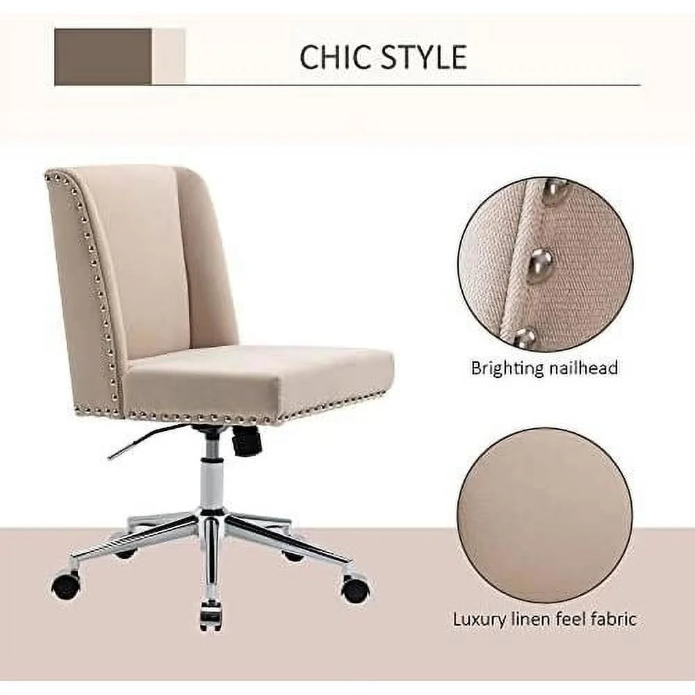 Beige Task Chair with Tilt and Adjustable Height S693