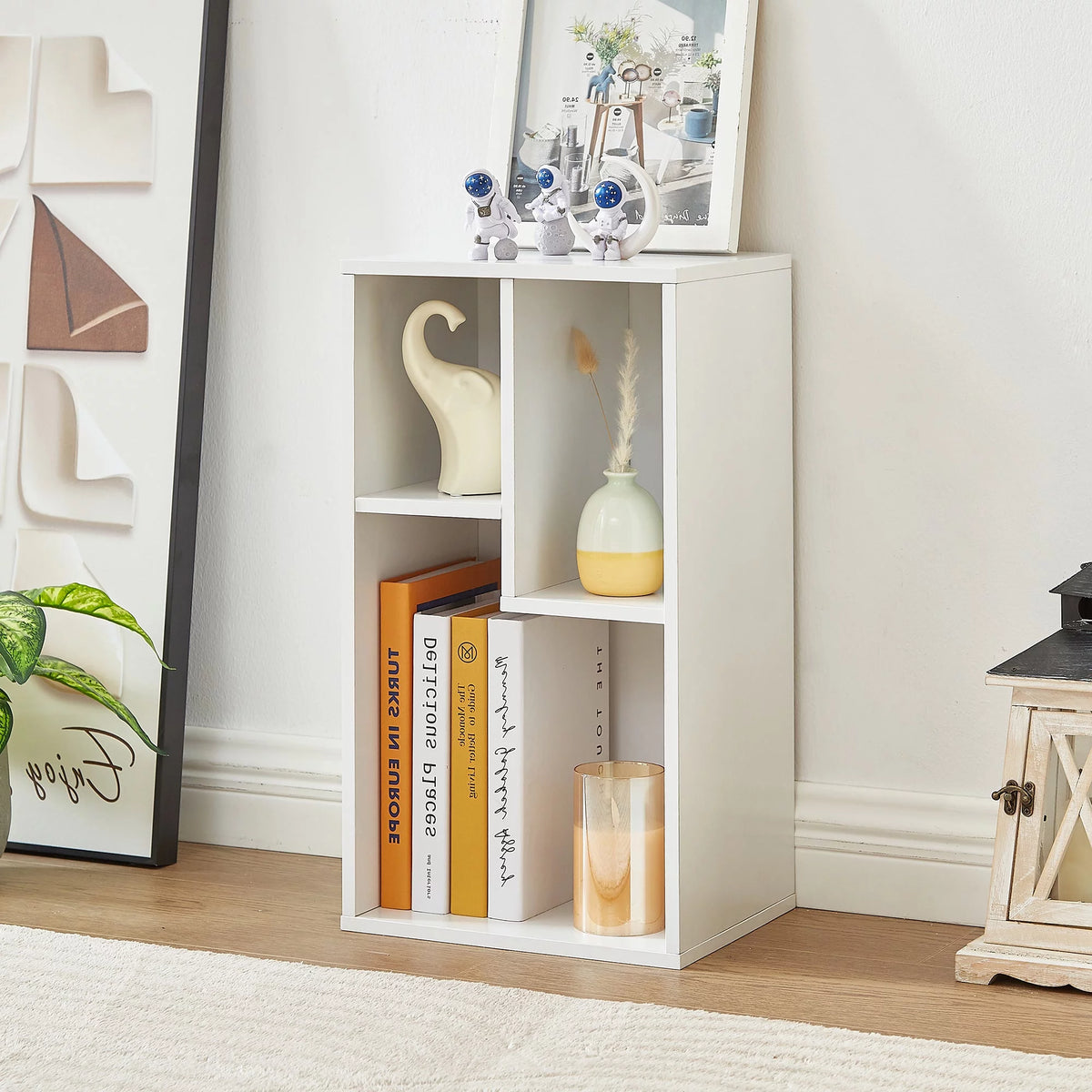 White 2-Tier Wood Bookcase Set of 2 G710014
