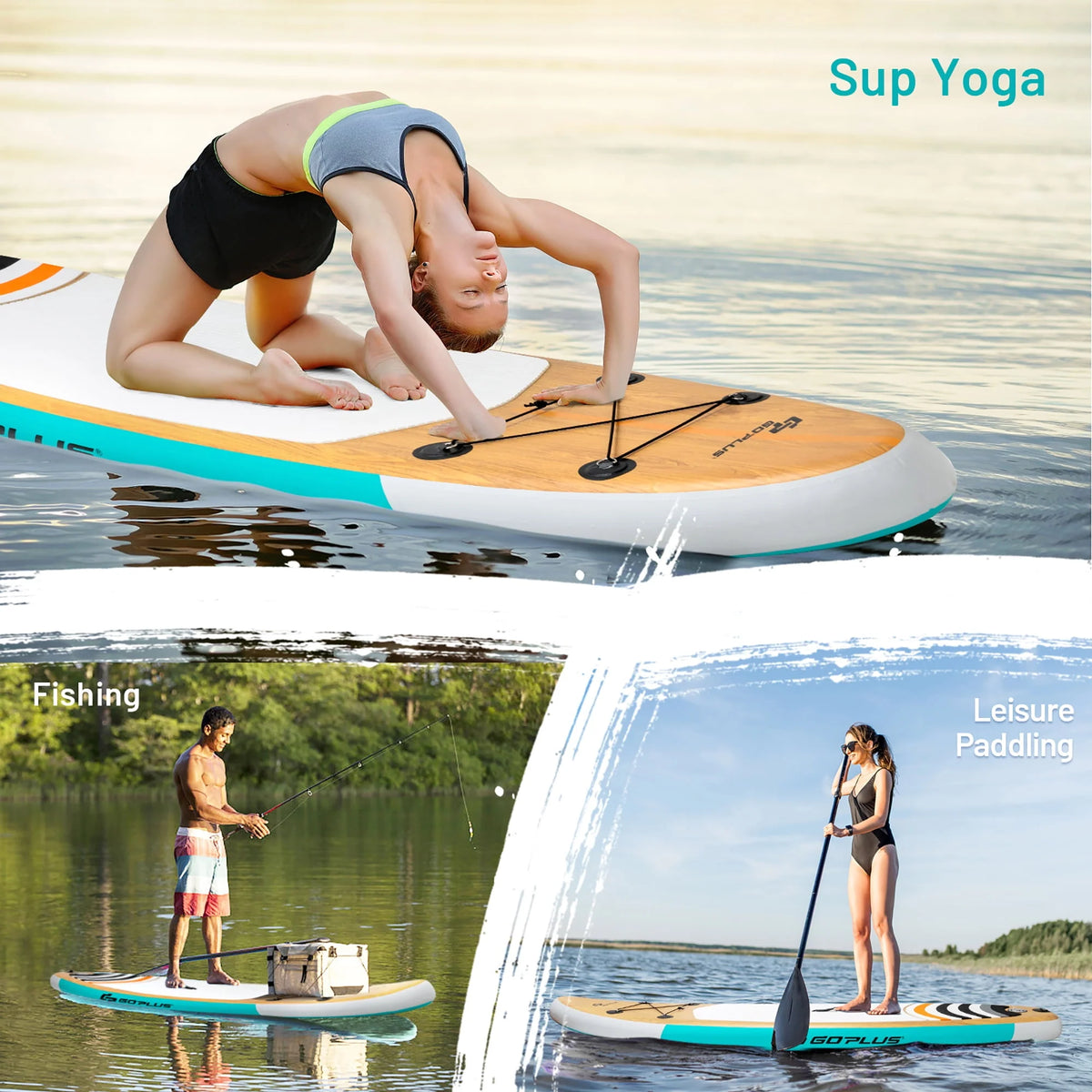 11' Inflatable Stand Up Paddle Board with Bag Paddle Pump U8610