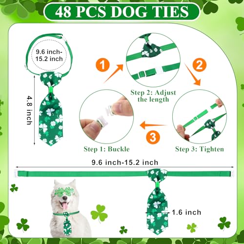 108 Pcs Dog Bandanas Bow Tie Set Plaid Pattern Adjustable Washable Reversible M3004