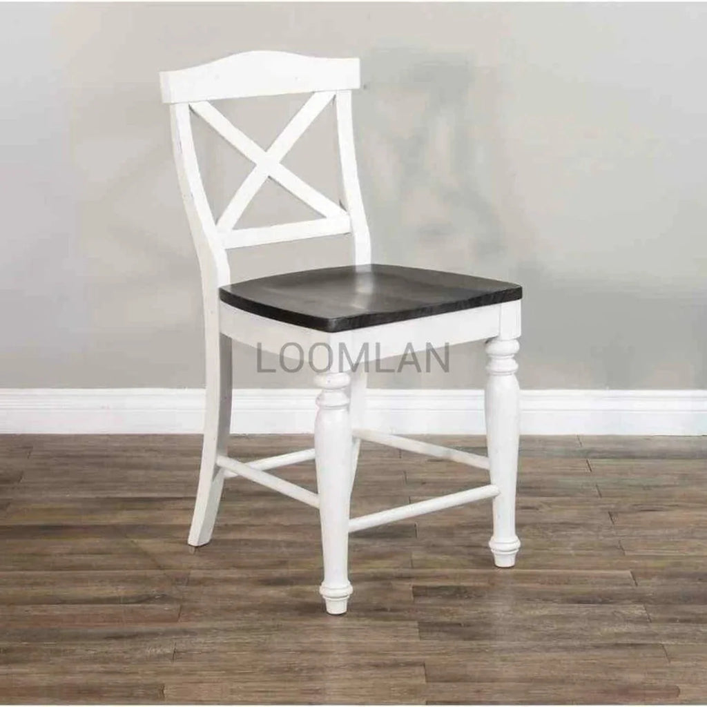 24" Wood Crossback Barstool V370254