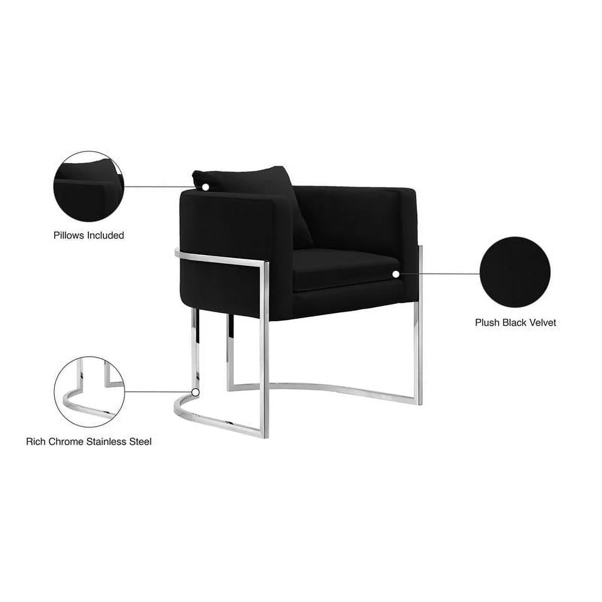 Black Velvet Accent Chair L719728