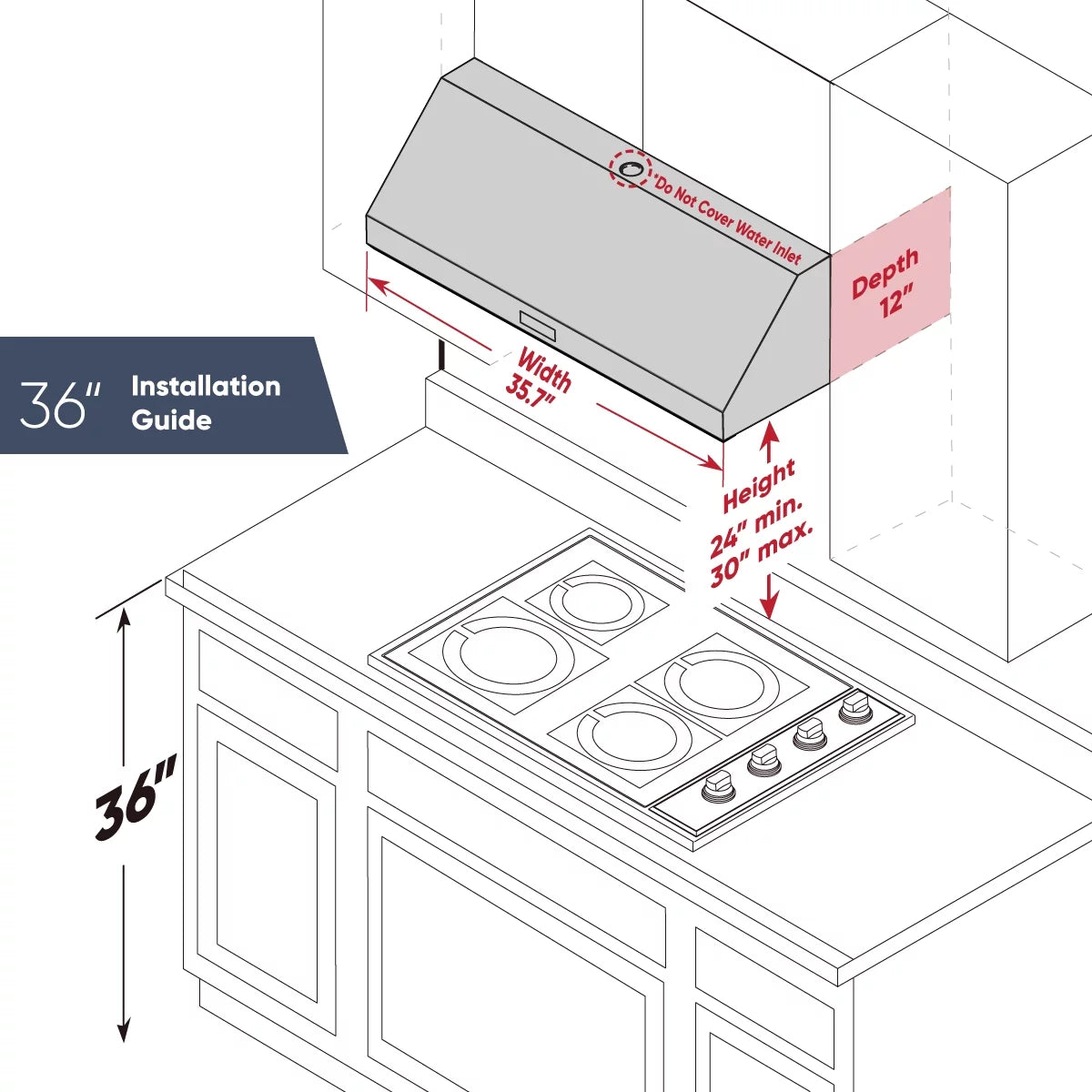 30 Under Cabinet Hood, 900+ CFM, Stainless Steel O838270