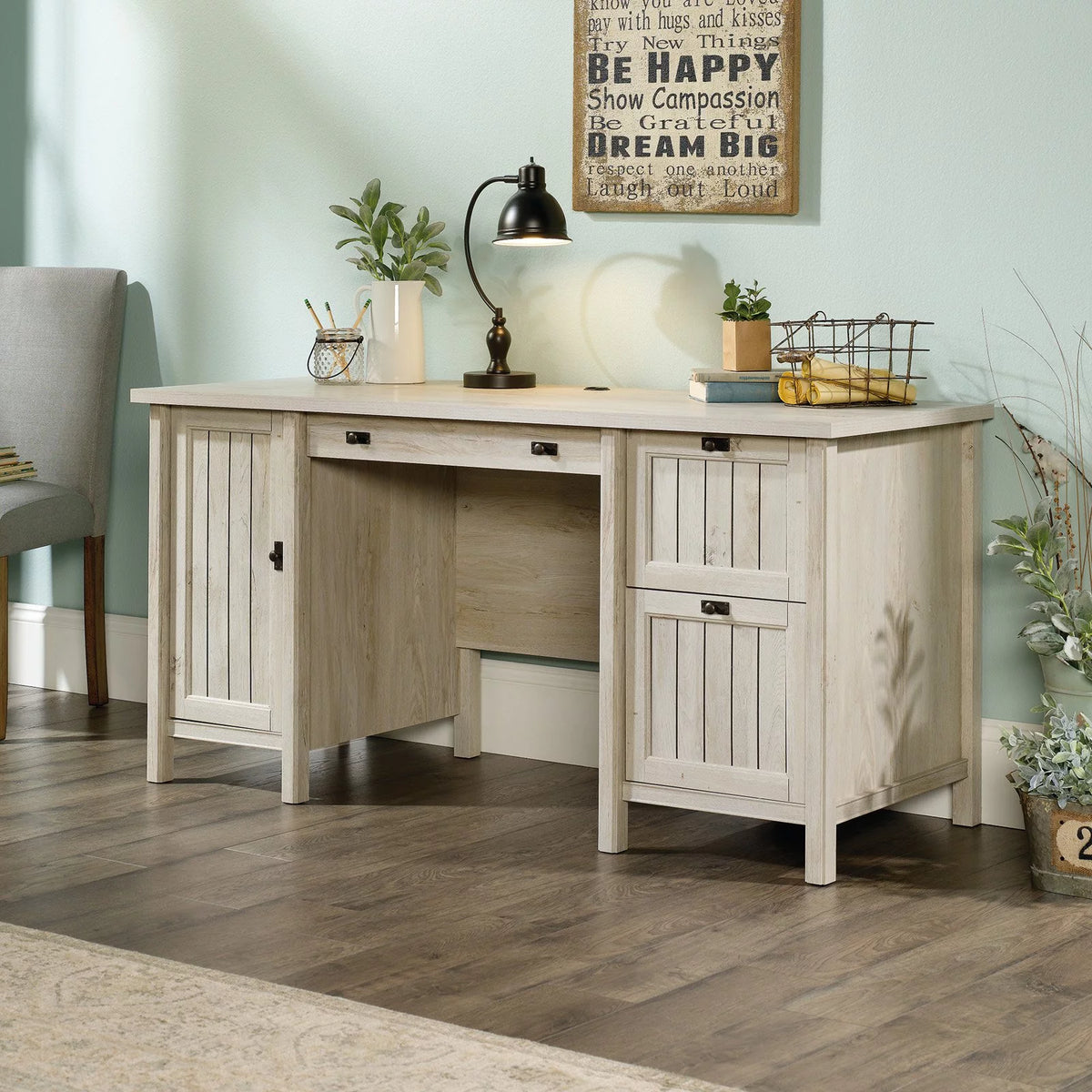 Computer Desk, Chalked Chestnut Finish S693