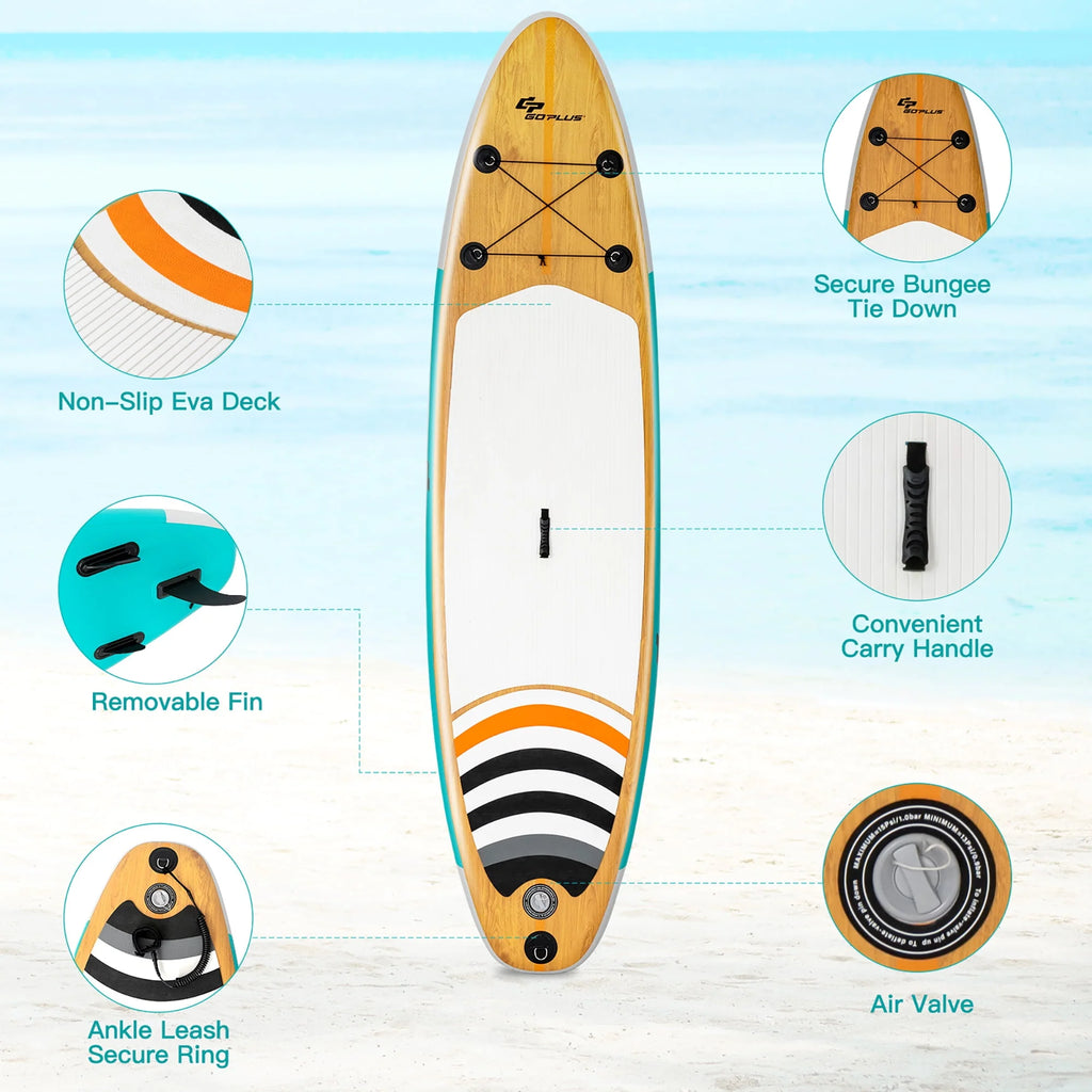 11' Inflatable Stand Up Paddle Board with Bag Paddle Pump U8610