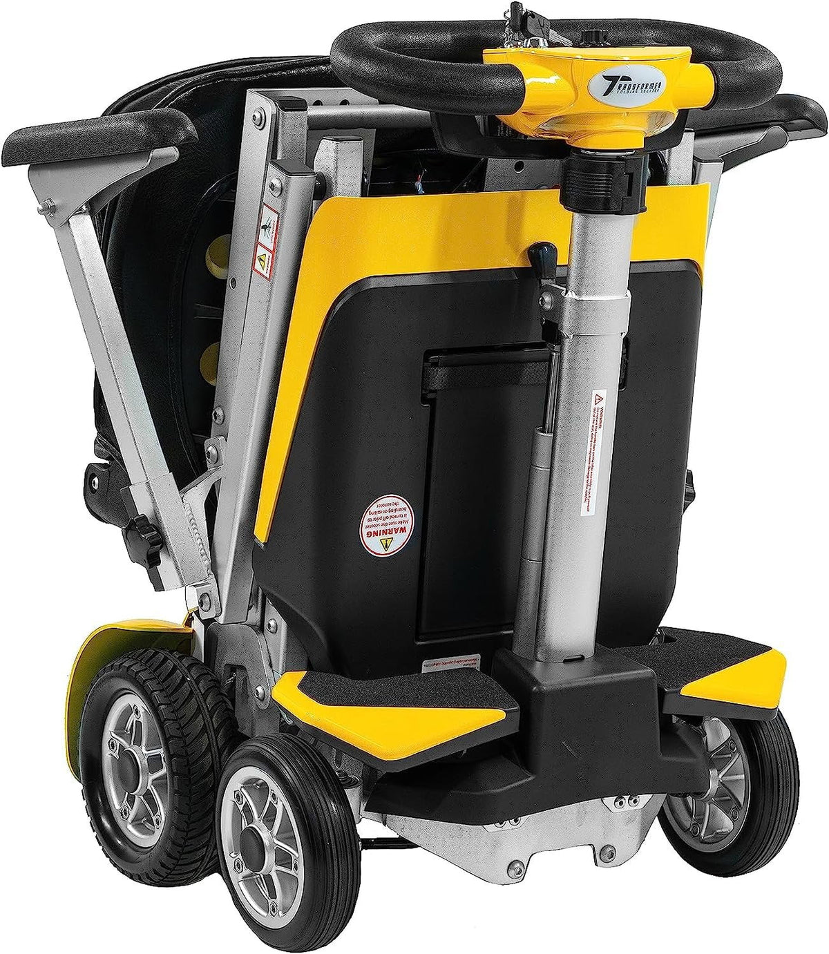 Yellow Automatic Folding Travel Scooter with Lightweight Lithium Battery W48455