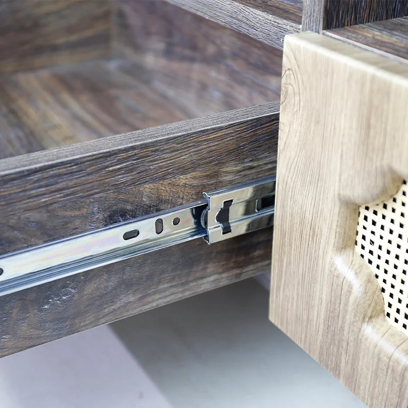 Brown Rattan TV Cabinet with 65 Inch TV Z270