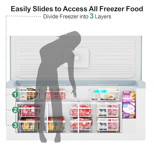 Expandable Chest Freezer Organizer Baskets, 2 Pack V791928