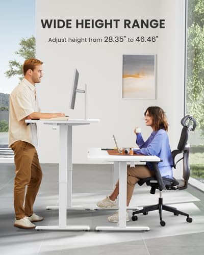 Height Adjustable Electric Standing Desk 48 x 24 Inches Black O185526