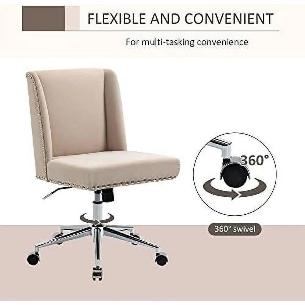 Beige Task Chair with Tilt and Adjustable Height S693