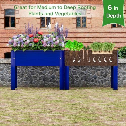 Raised Metal Garden Bed with Tall Legs Y265
