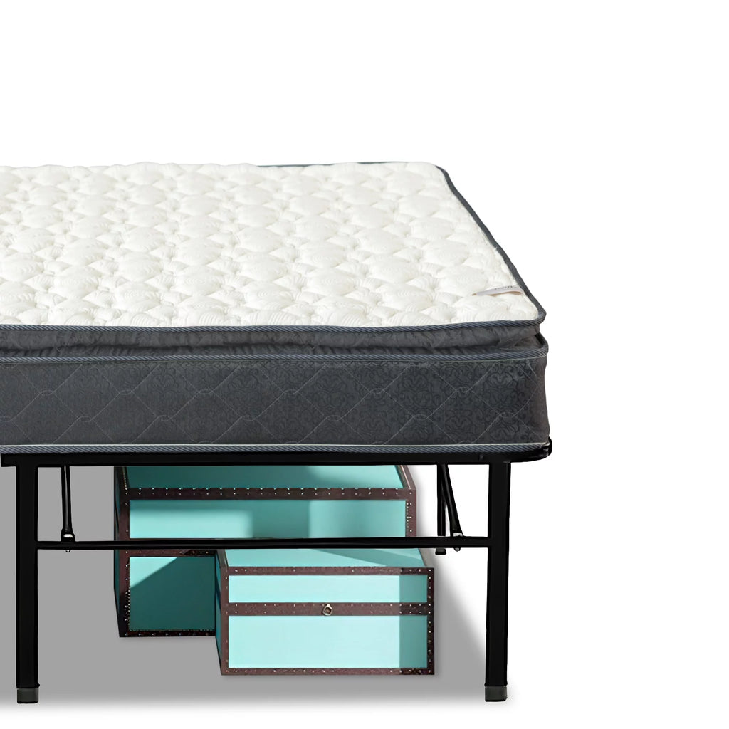 10-Inch Medium Pillow Top Hybrid Mattress and 14 Metal Platform Bed King T5912