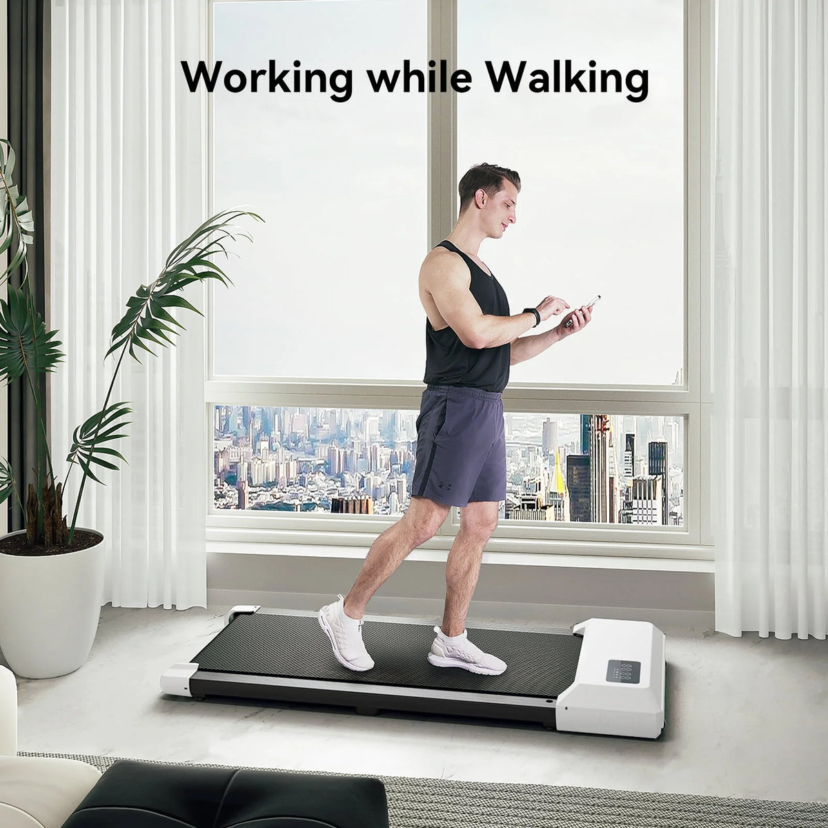 2 in 1 Walking Pad Treadmill with LED Display F23470
