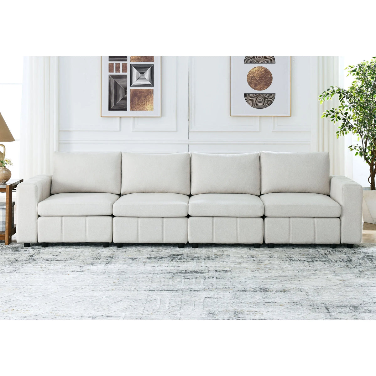 Upholstered Modular Sofa 4-Seater T3785