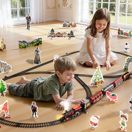 Electric Alloy Train Toy with Sound, Lights and Smoke N129