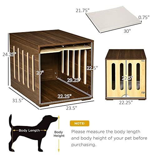 Brown Dog Crate End Table with Foam Cushion I401013
