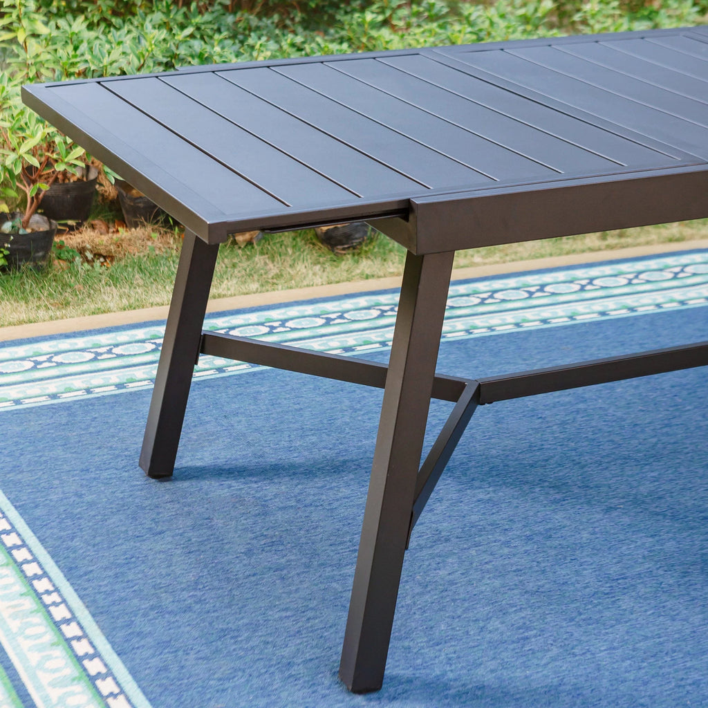 Black Expandable Metal Dining Table J966