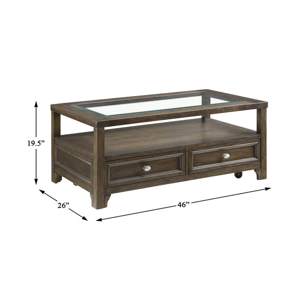 Wood 2 Drawer Coffee Table M5014